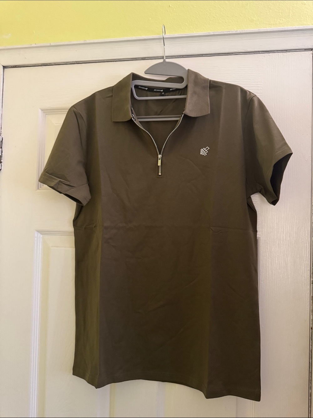 NWT Men's JedNorth Olive Green Zip Polo Shirt size SMALL (36-38)